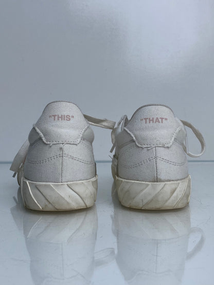 Off White Pink & White Logo Sneakers, 36