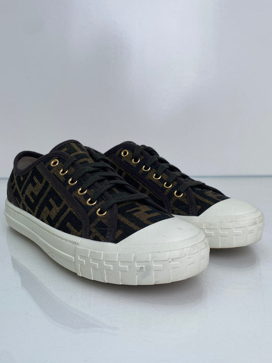 Fendi FF Logo Brown Sneakers, 39