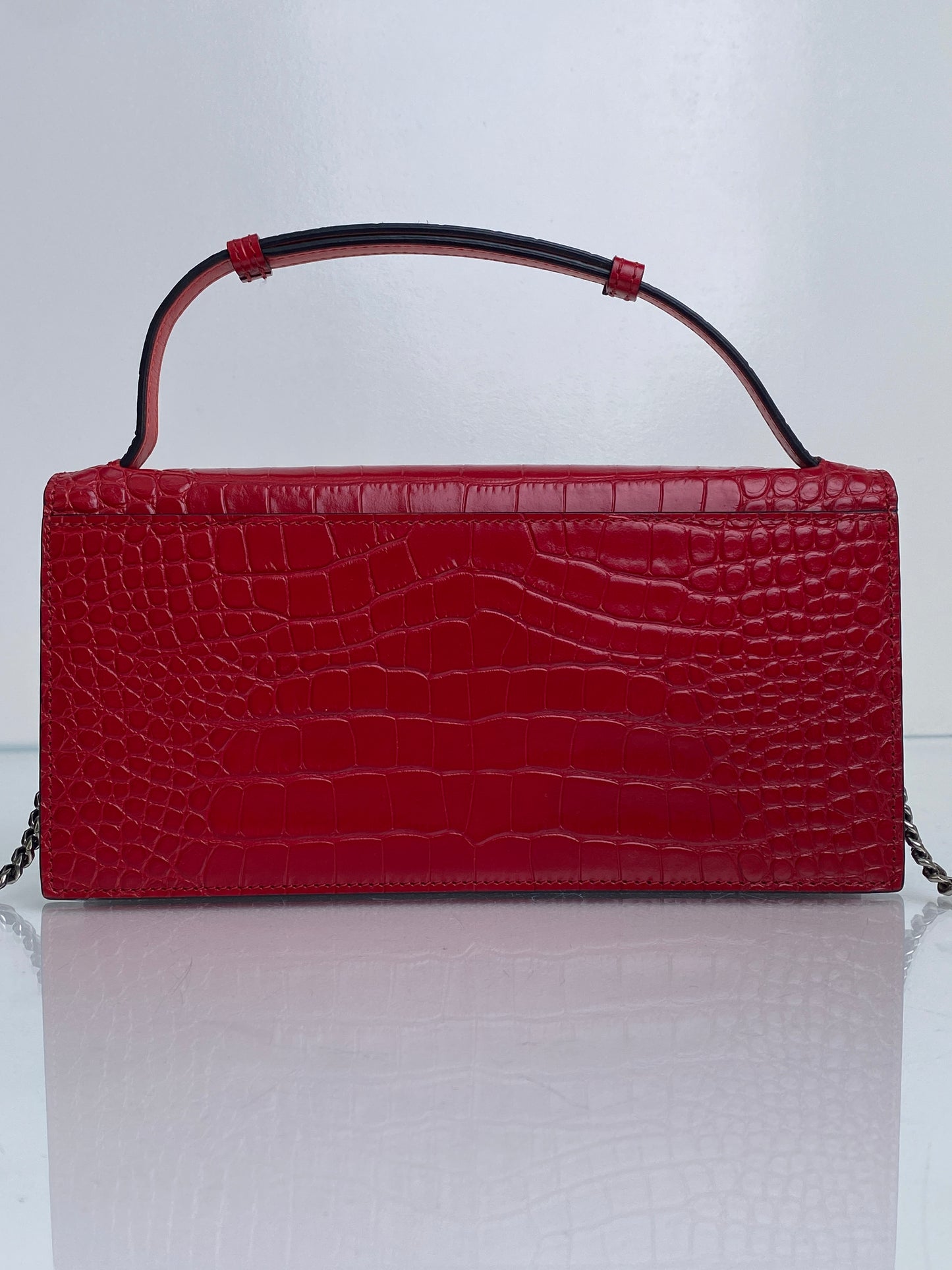 Christian Louboutin Red Elisa Baguette SHW