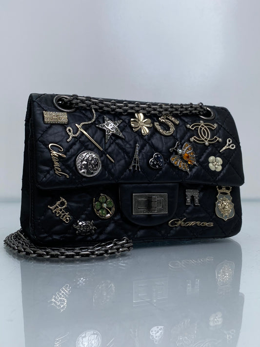 Chanel Black Small 2.55 Reissue Lucky Charms Calfskin Bag RHW