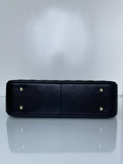 Chanel Black Quilted Caviar Classic CC Shopping Tote Bag GHW