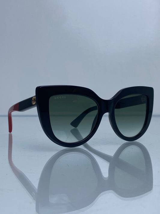 Gucci Black, Green, & Red Cat Eye Sunglasses