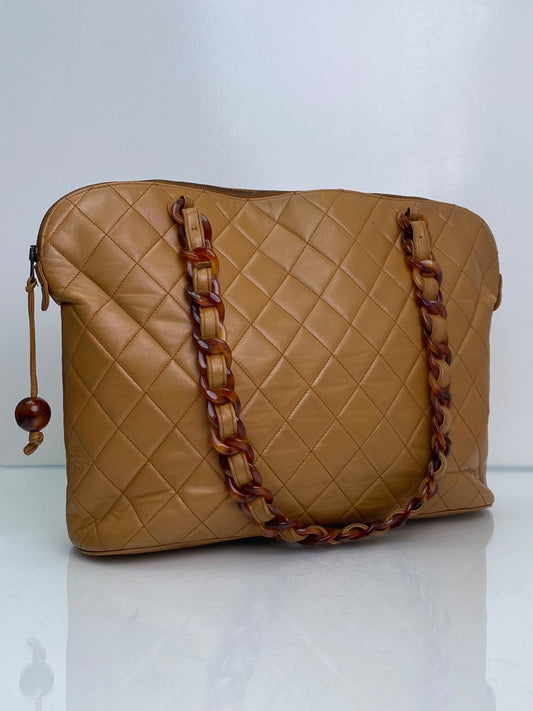 Chanel Vintage Tote Beige Tortoise/GHW