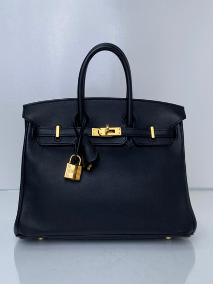 Hermes Birkin 25 Noir Swift #X