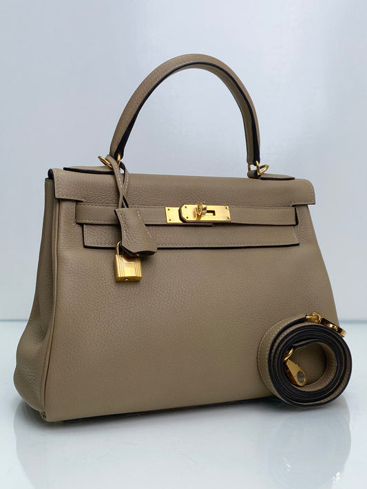Hermes Kelly 28 Trench Togo GHW #A