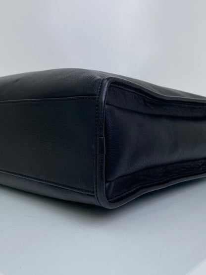 Loewe Black Leather Logo Tote GHW