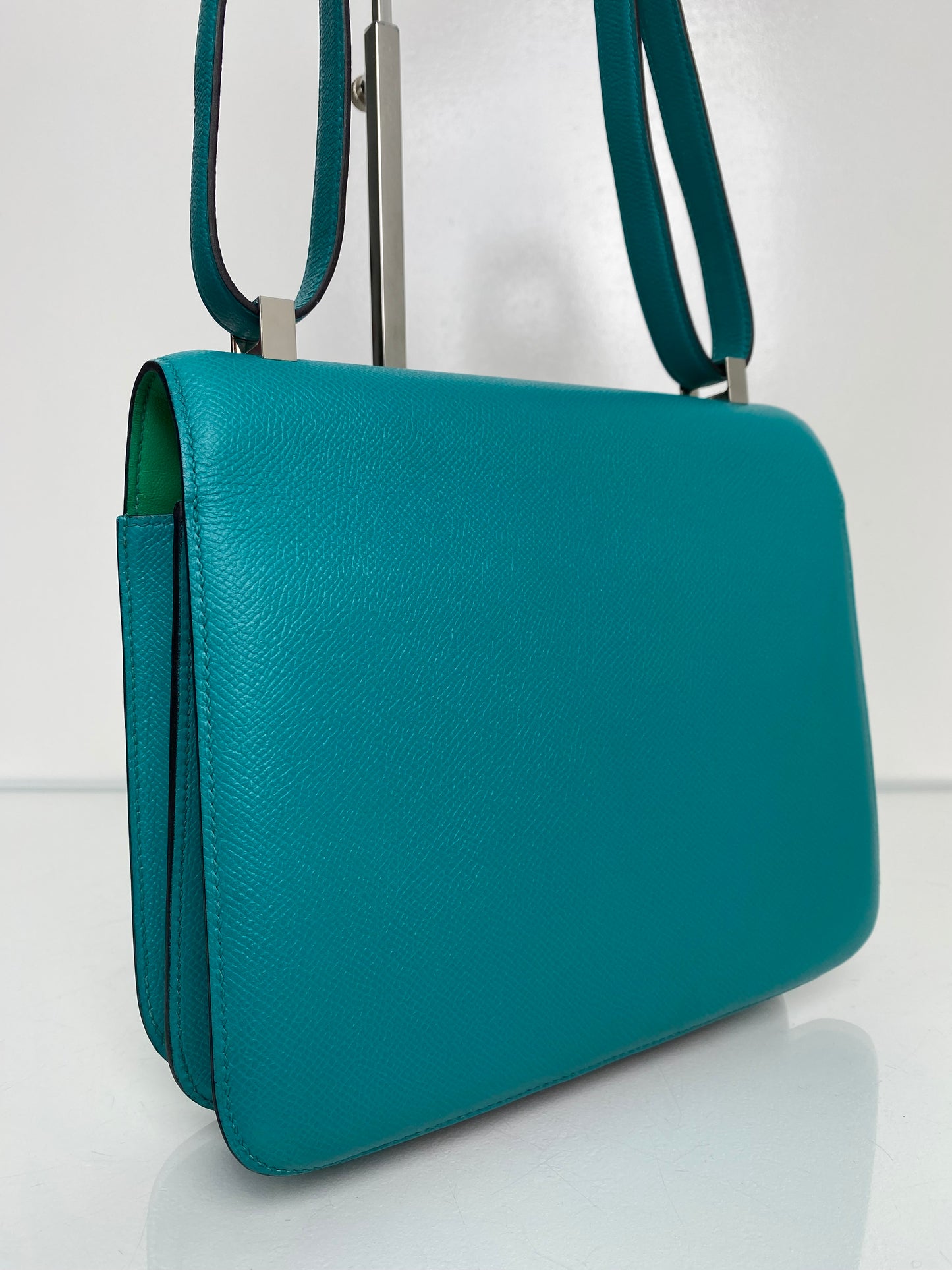 Hermes Constance 24 Bleu Paon Menthe Epsom PHW #A