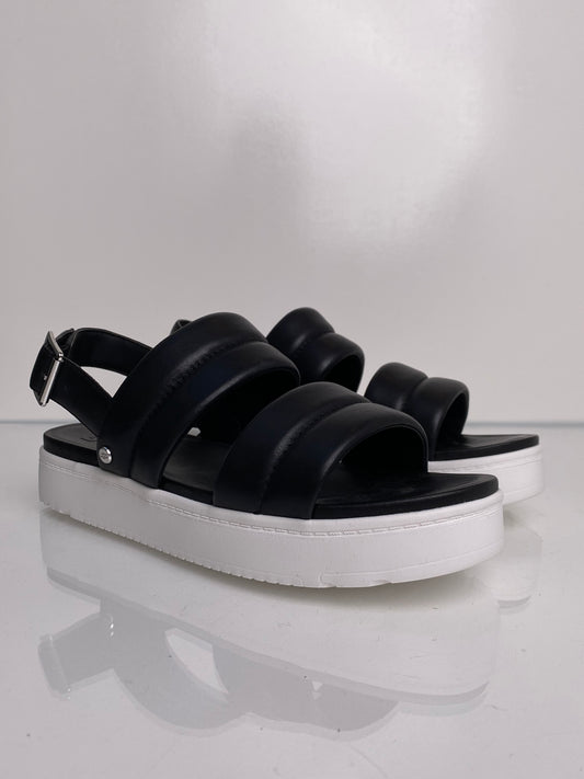 Ugg Black & White Strapped Sandals, 10