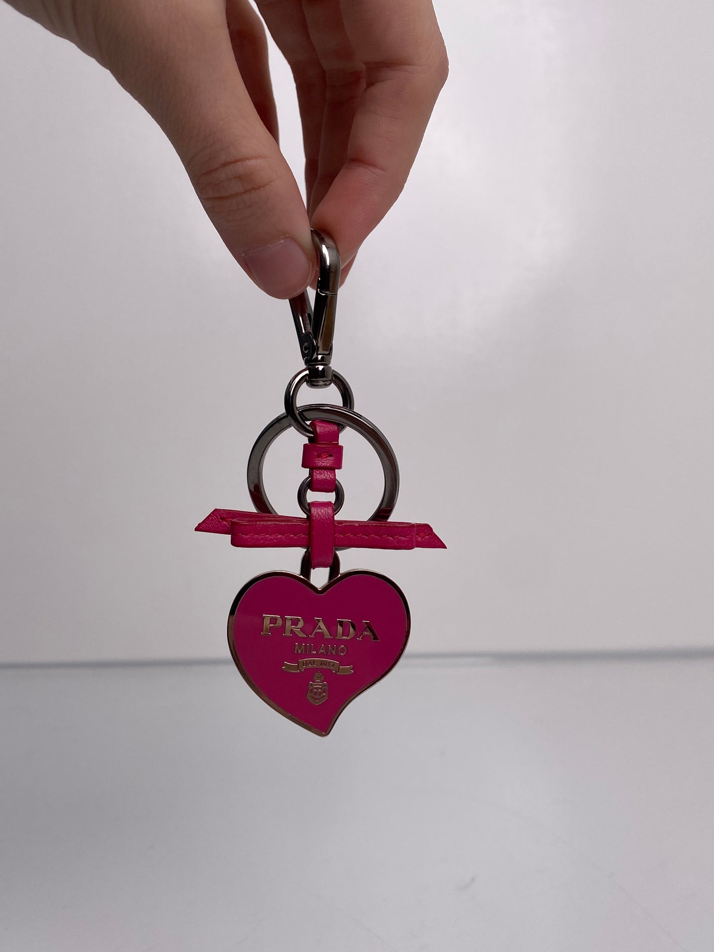 Prada Pink Heart Keychain