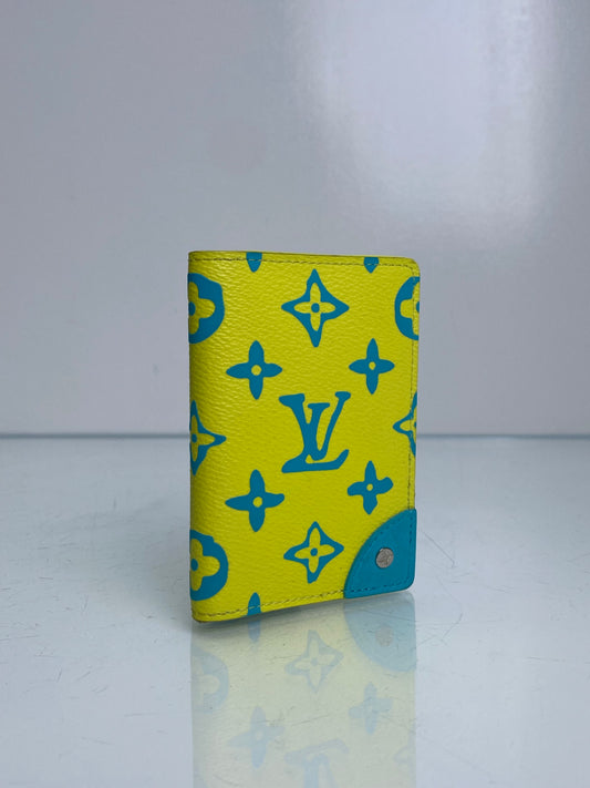Louis Vuitton Monogram Playground Lime Pocket Organizer Wallet