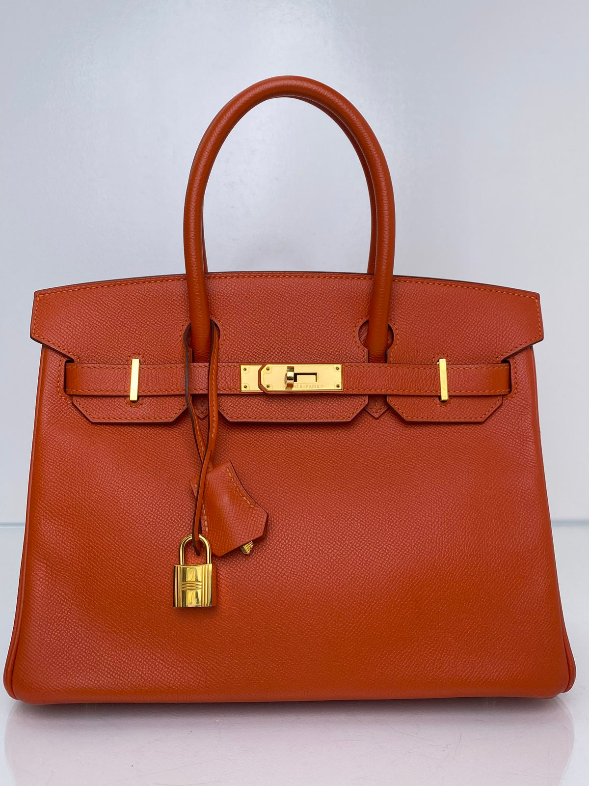 Hermes Birkin 30 Orange Poppy Epsom GHW #R