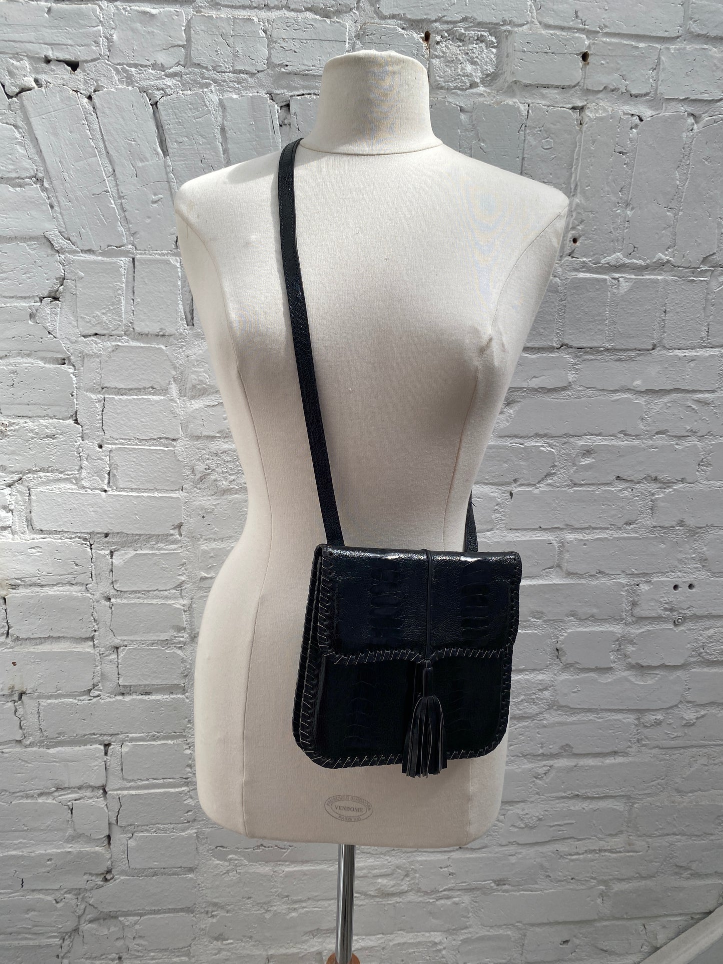 Saint Laurent Vintage Exotic Tassel Crossbody Bag, As is