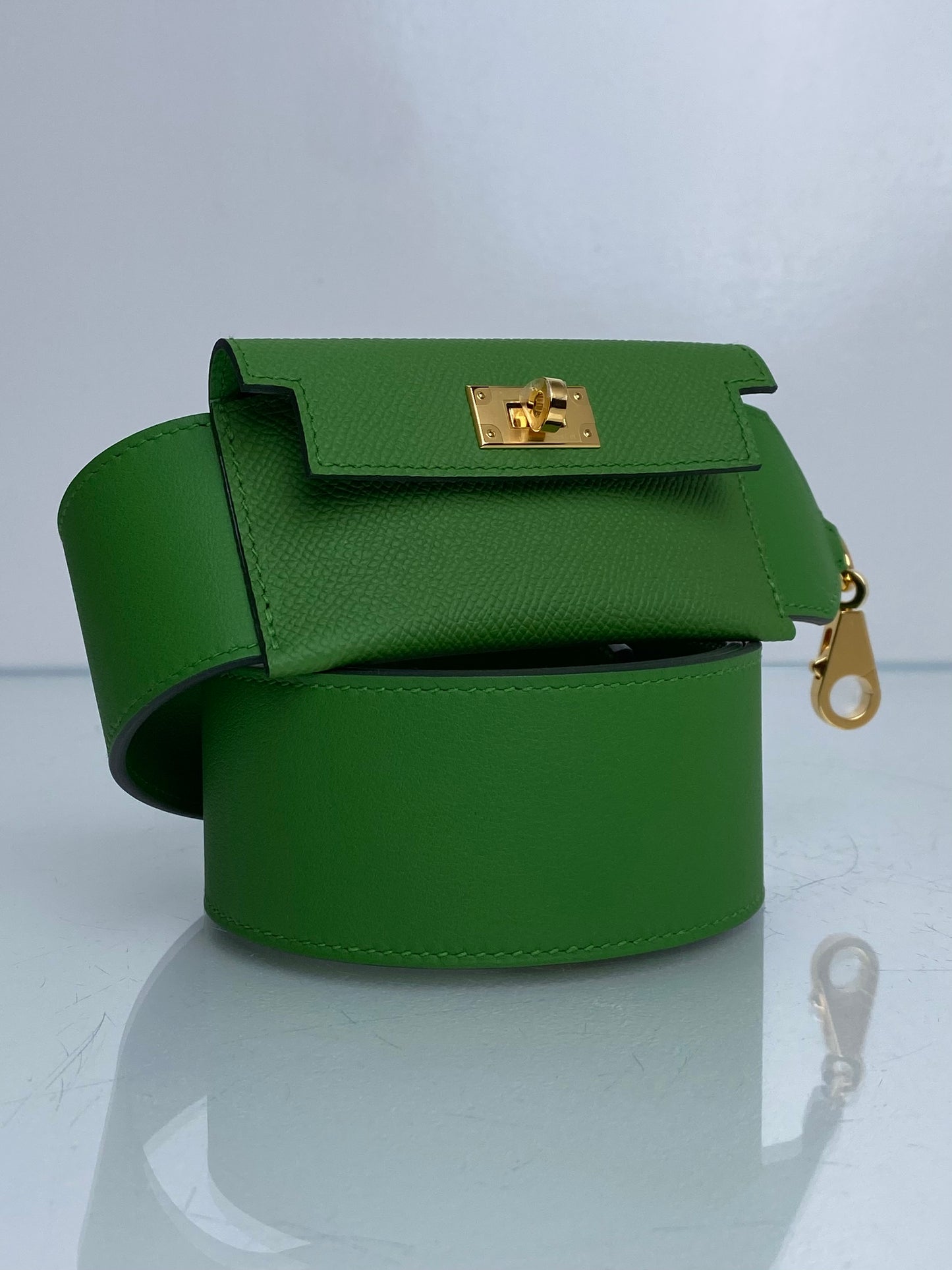 Hermes Green Kelly Pocket Strap GHW