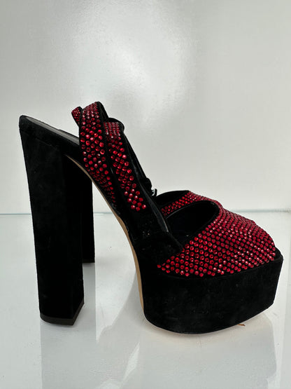 Giuseppe Zanotti Red Jeweled Heels, 37