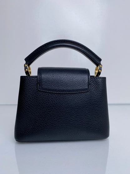 Louis Vuitton Black Mini Capucines Bag GHW