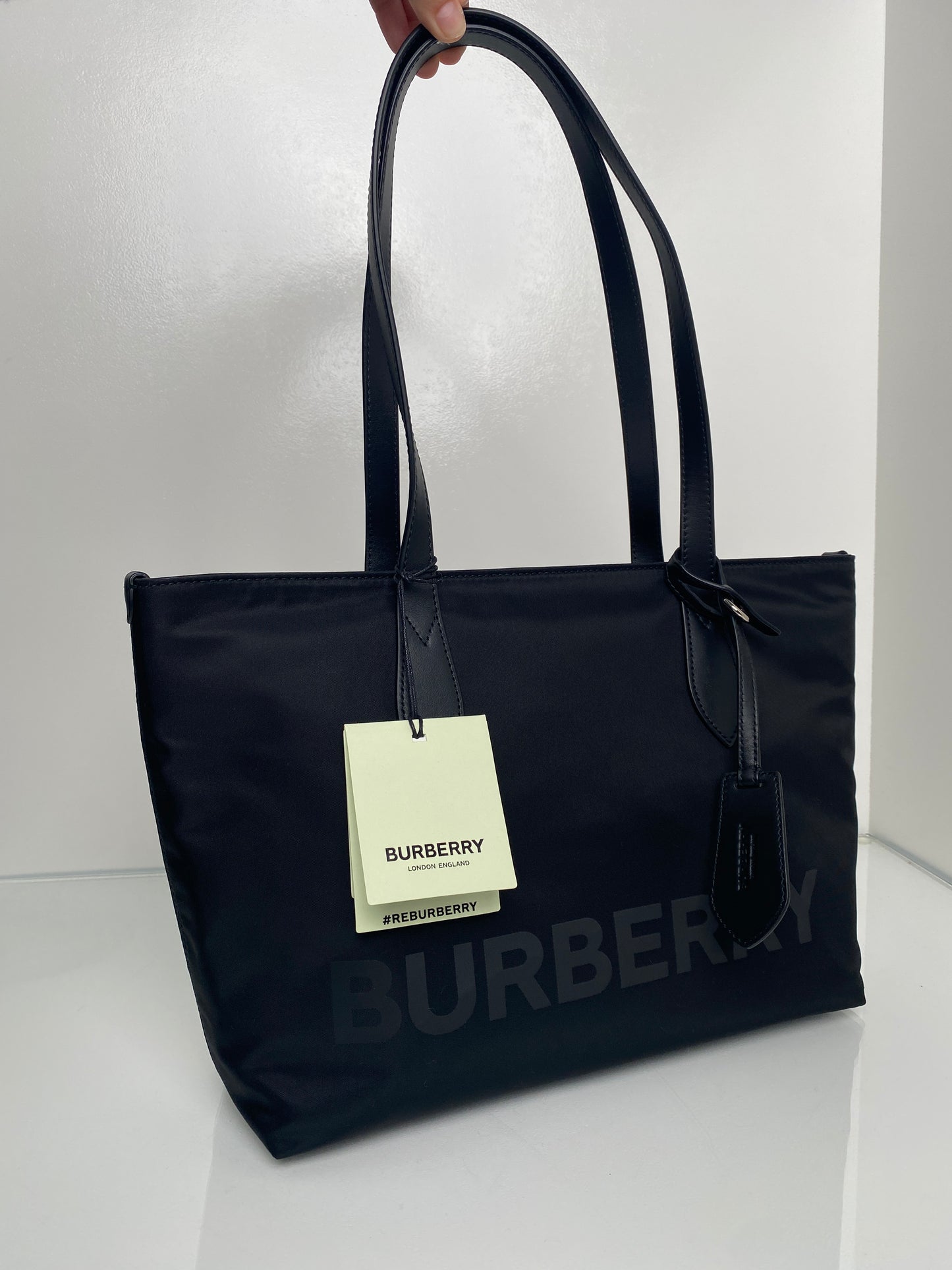 Burberry Black Nylon Logo Bag