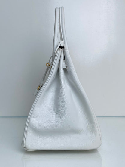Hermes Birkin 35 White Epsom GHW #P