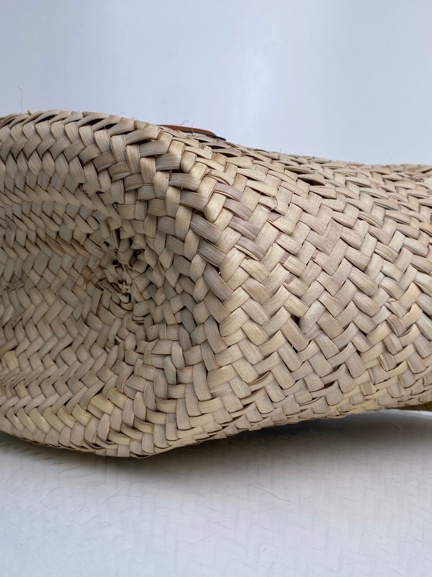 Celine Triomphe Tan & Brown Classic Panier Raffia Basket Bag