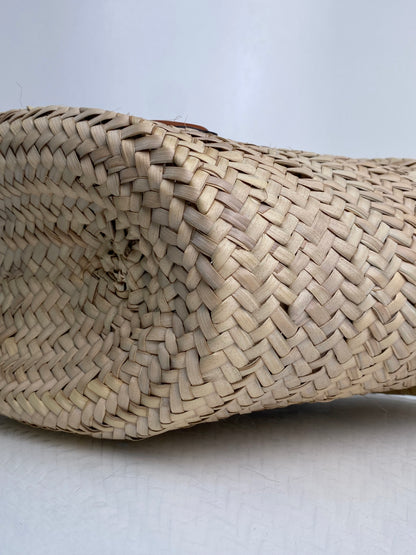 Celine Triomphe Tan & Brown Classic Panier Raffia Basket Bag