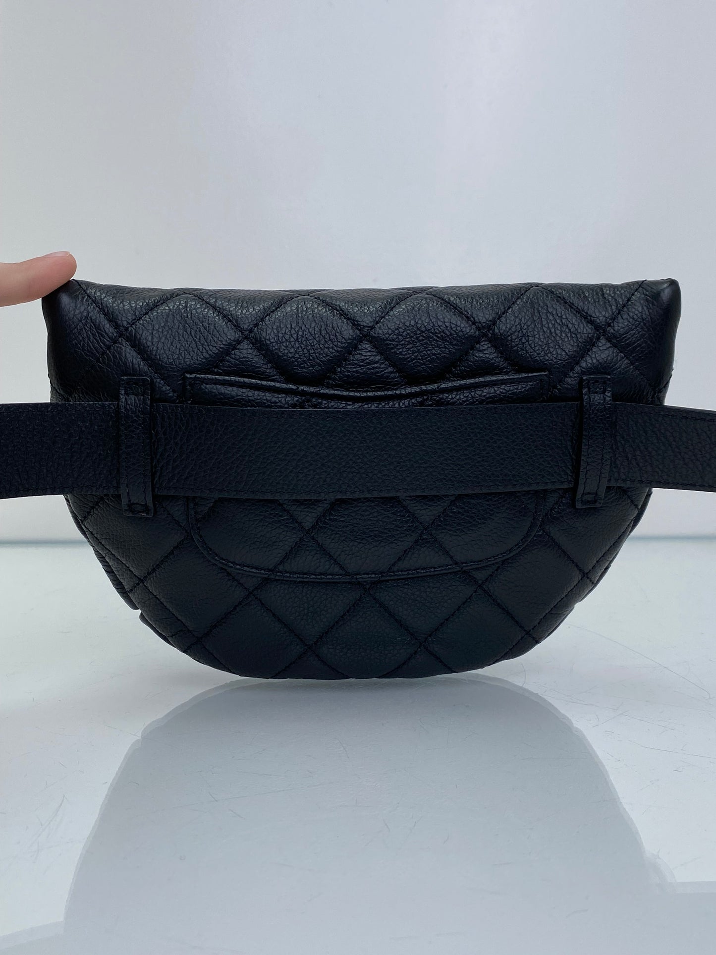 Chanel Black Uniform Quilted Bum Bag SHW