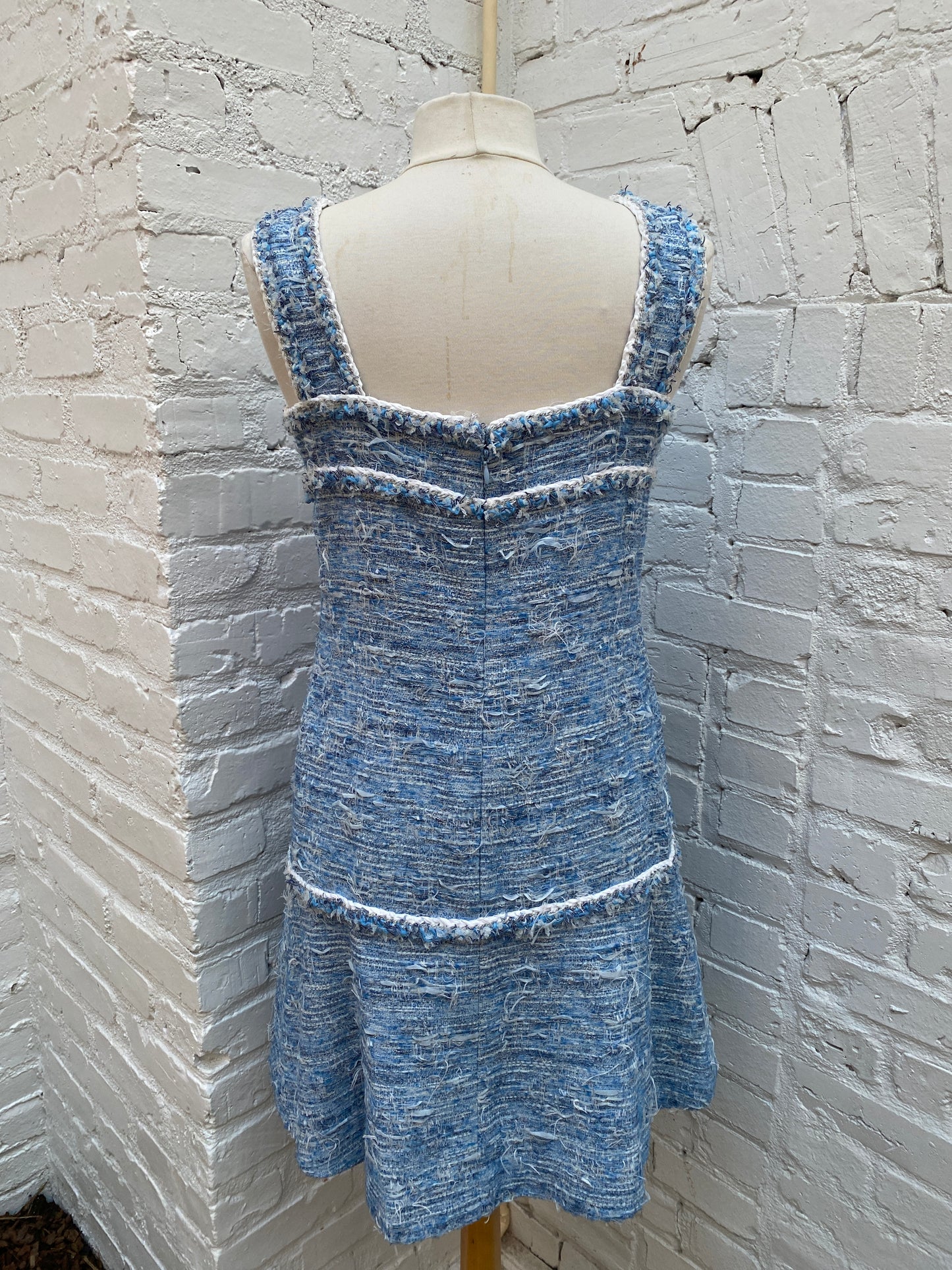 Chanel Blue & White Tweed Dress, 40