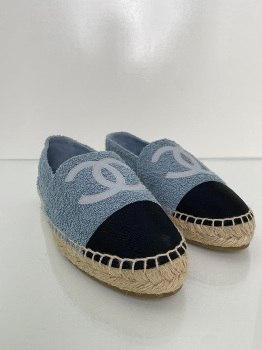 Chanel Blue & Black Espadrilles, 41