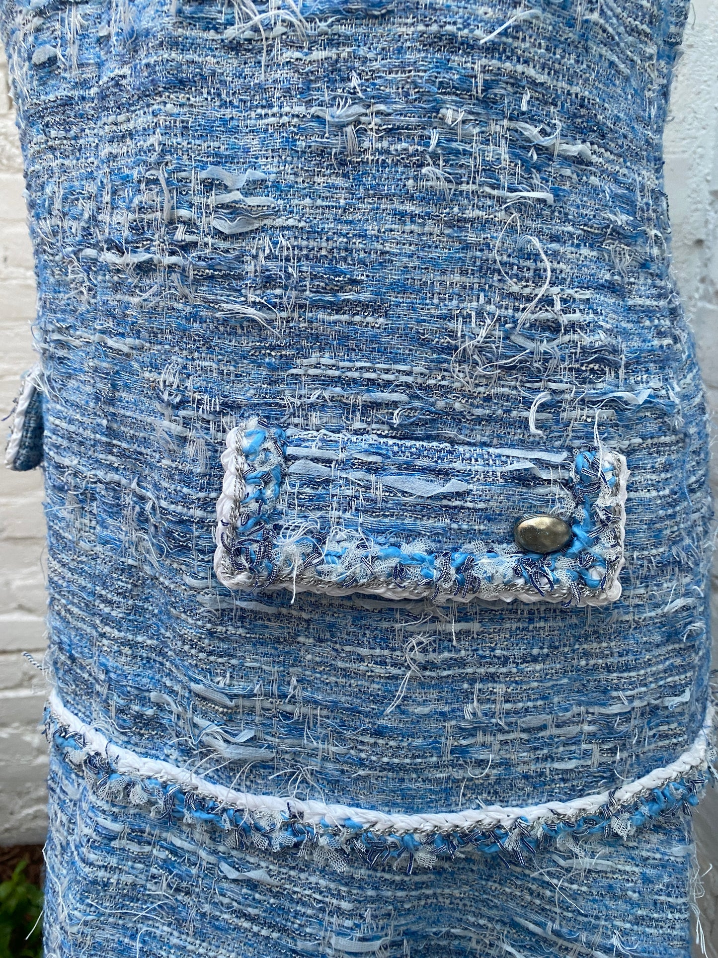 Chanel Blue & White Tweed Dress, 40