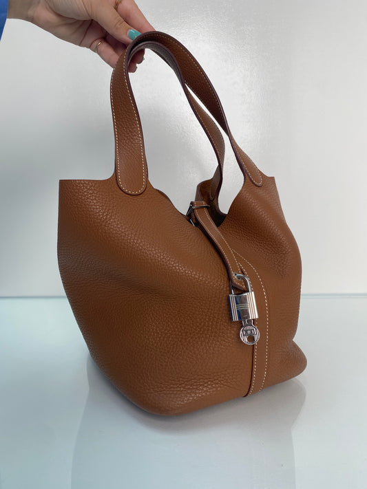 Hermes Picotin 22 Gold Clemence SHW