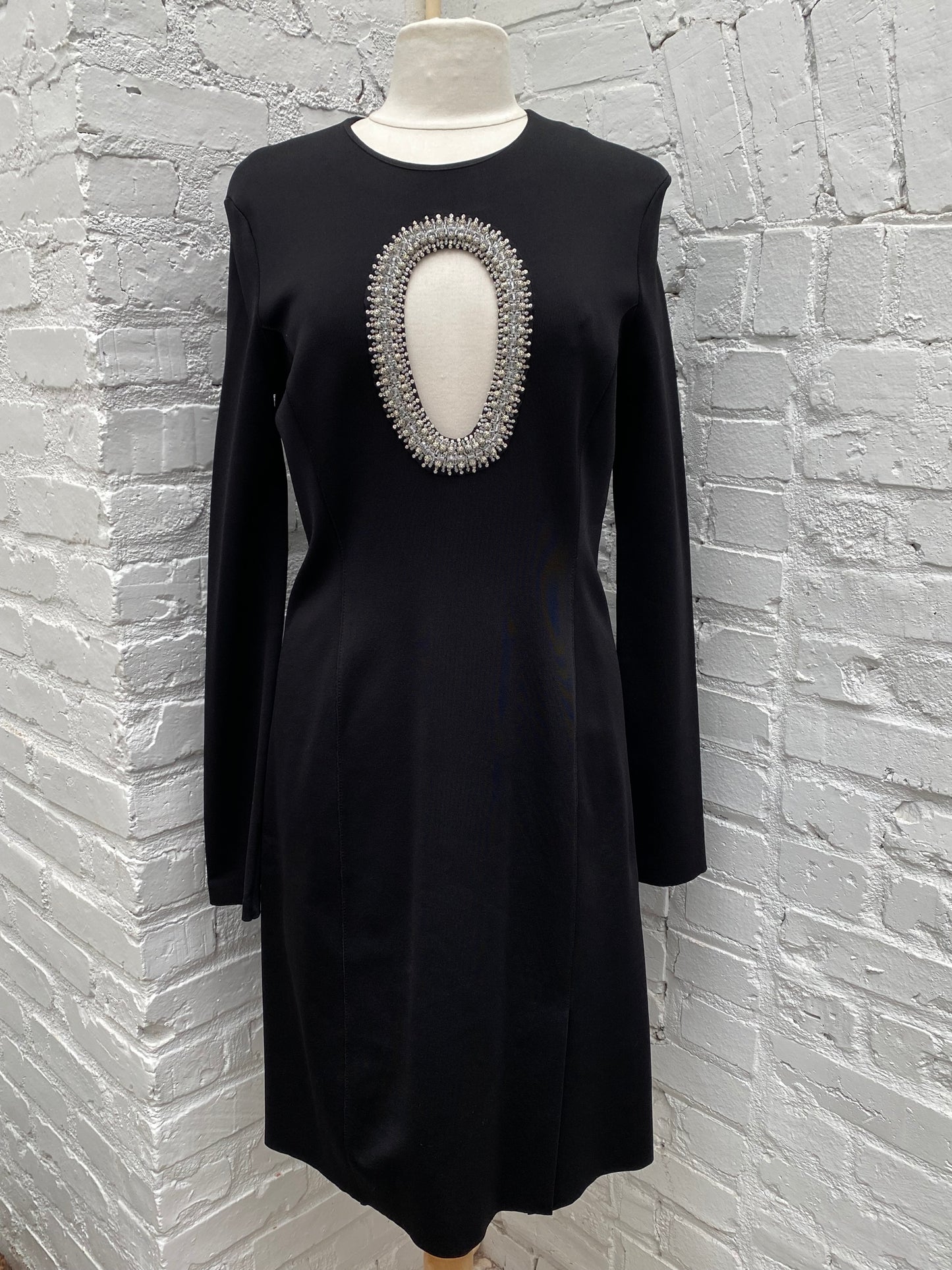 Givenchy Black & White Beaded Cut Out Dress, XL
