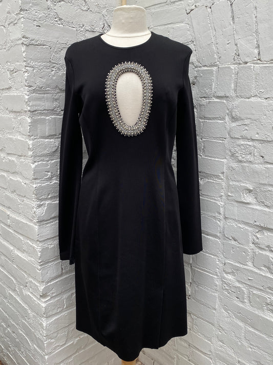 Givenchy Black & White Beaded Cut Out Dress, XL