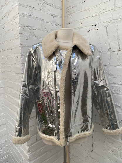 Ralph Lauren Mirror Metallic Silver Jacket, 6