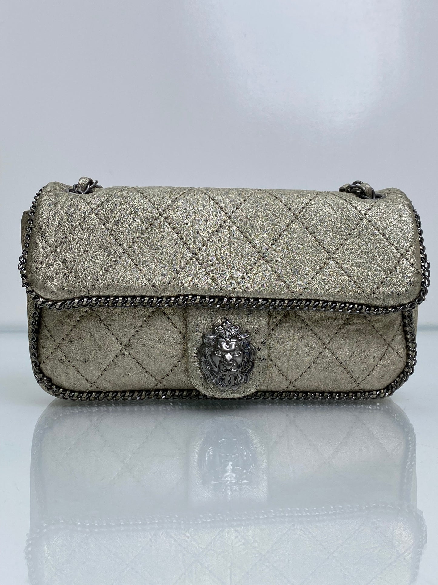 Chanel Champagne Leo Lion Flap Bag SHW #11