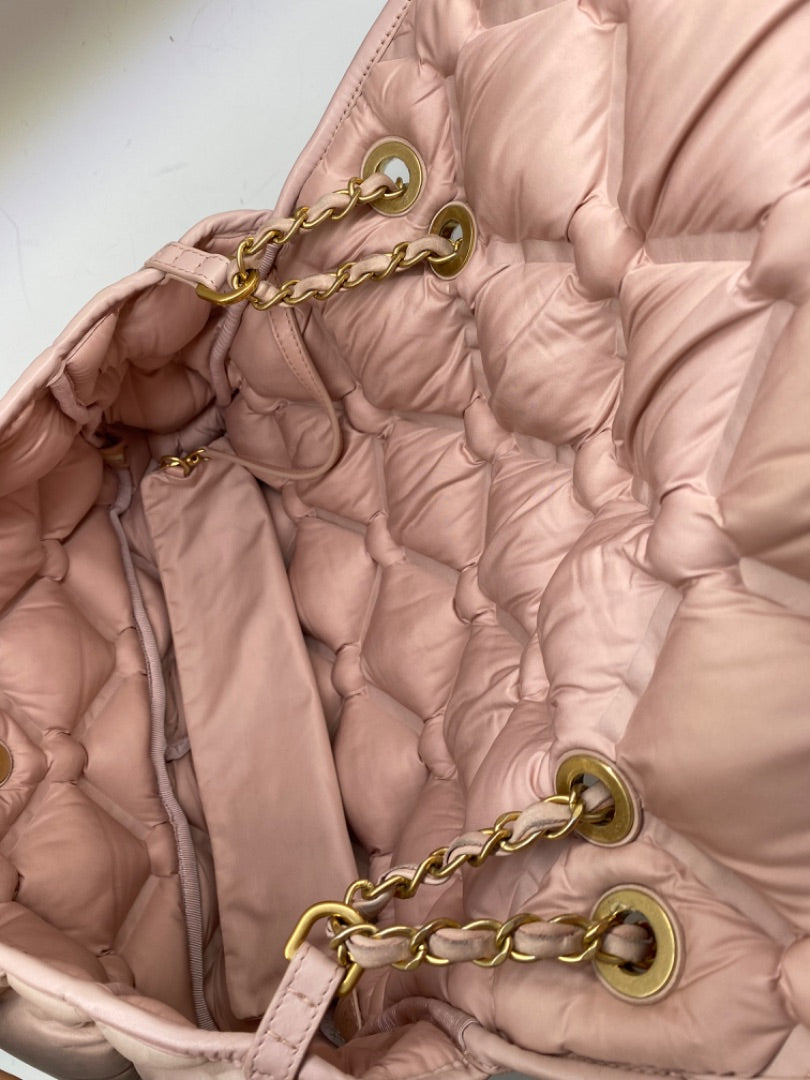 Chanel Quilted Pink Puffer Bag GHW