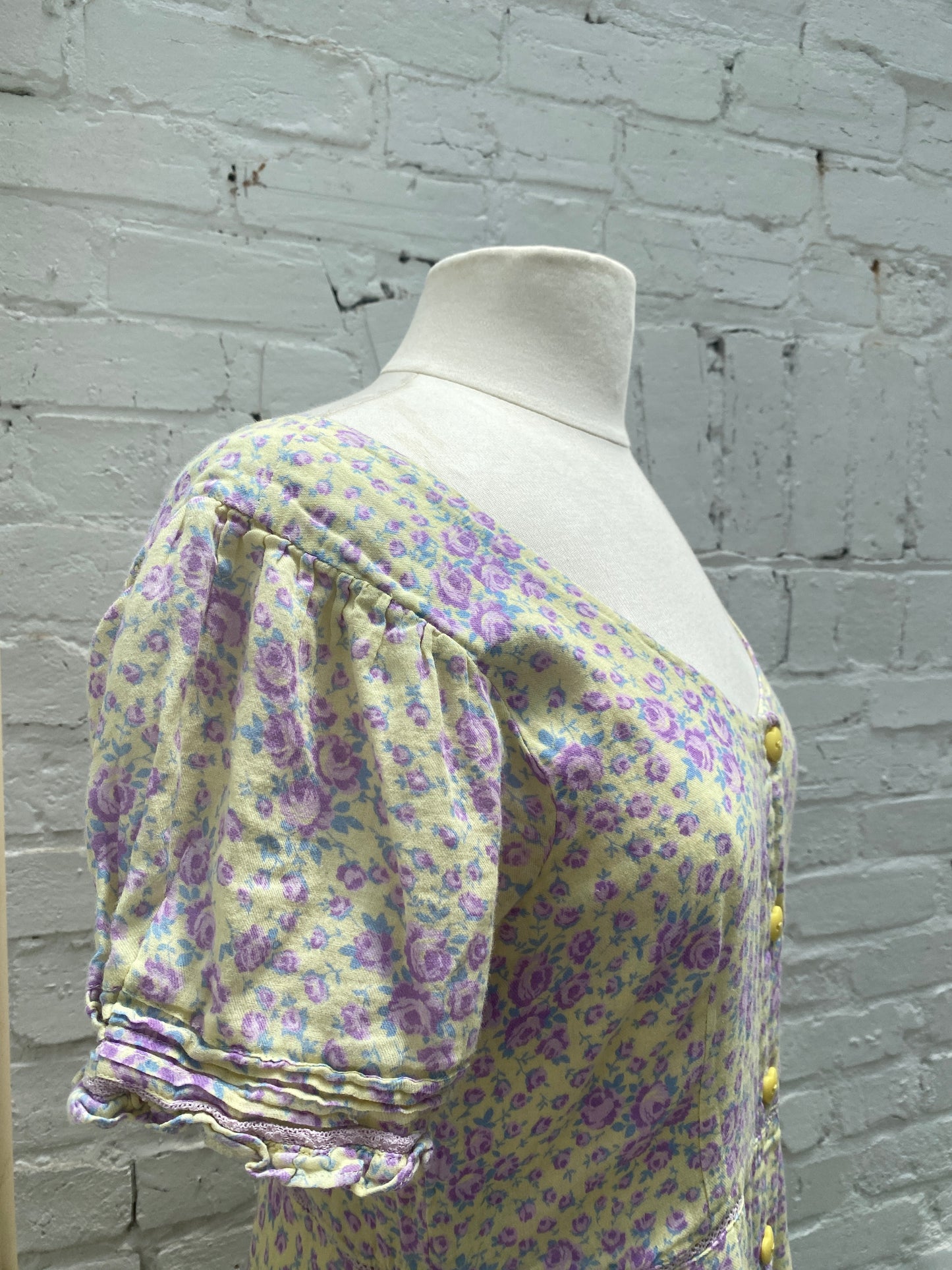 LoveShackFancy Yellow & Purple Floral Dress, 6