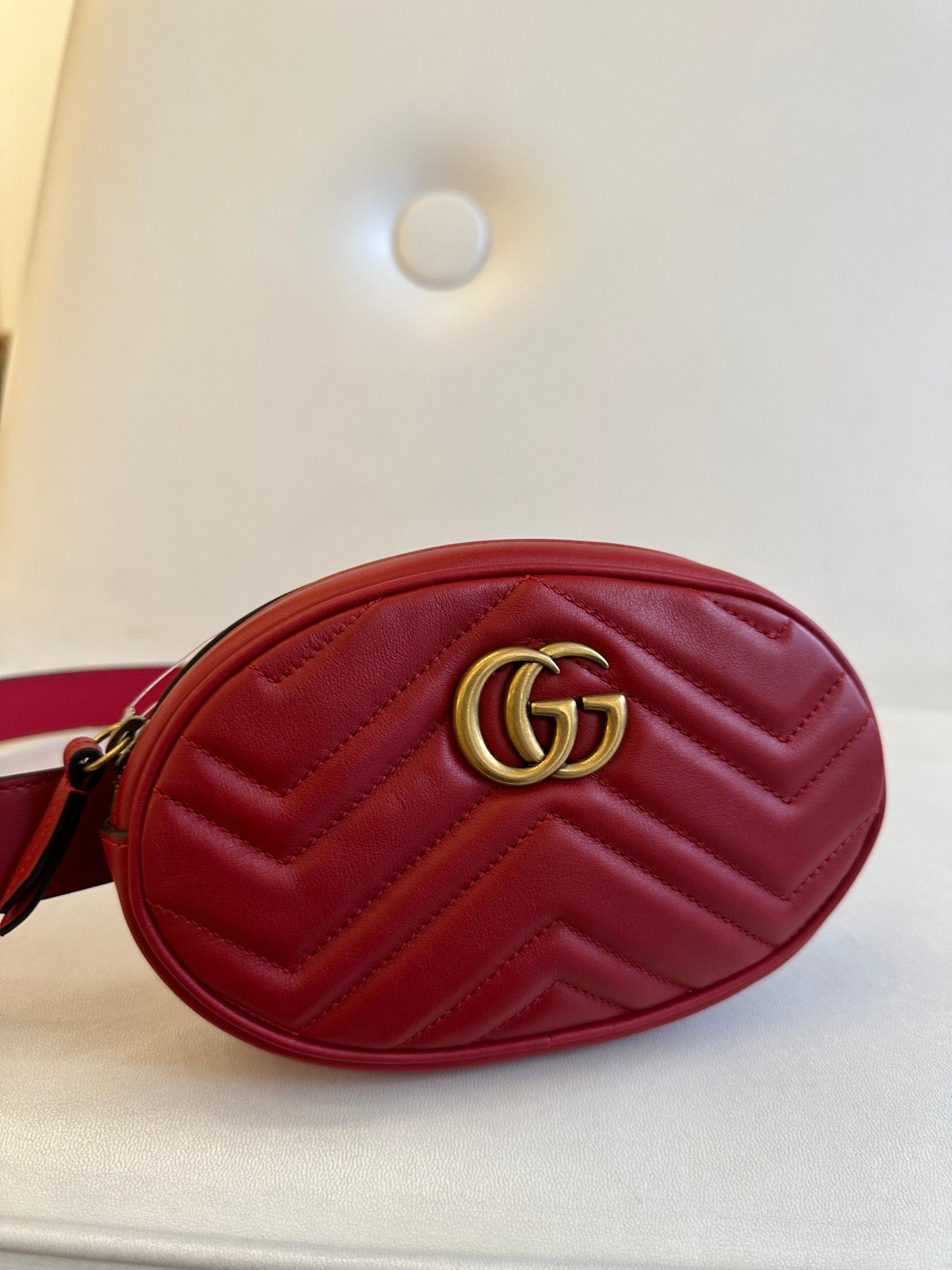 Gucci Red Leather Bum Bag Airee Edwards