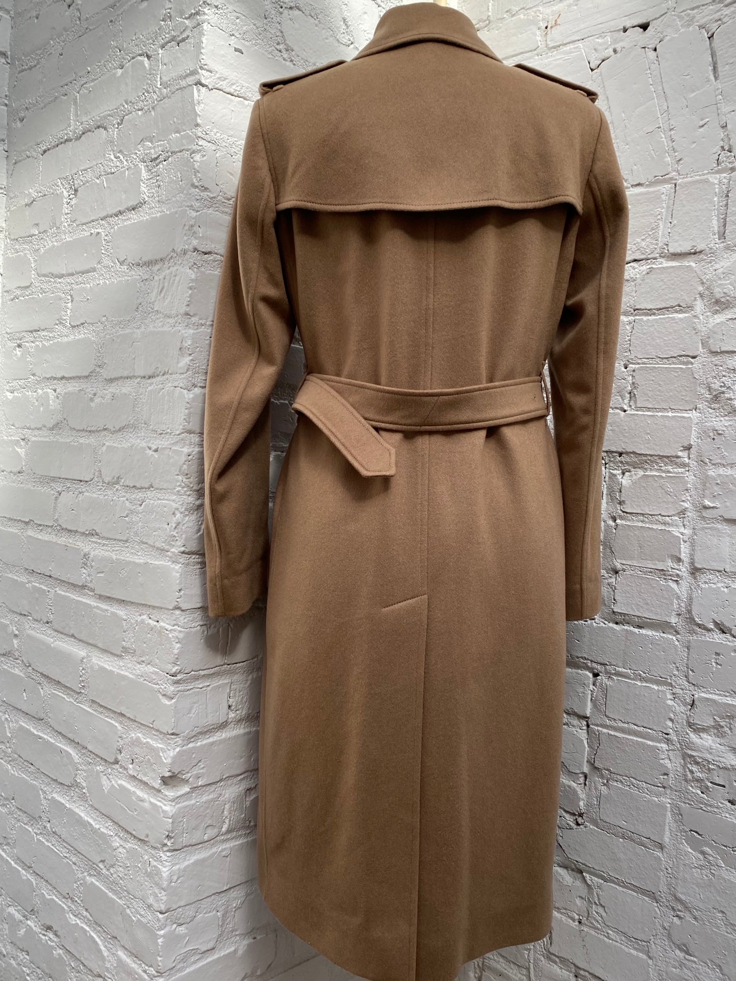 Burberry Light Brown Cashmere Kensington Trench Coat, 6