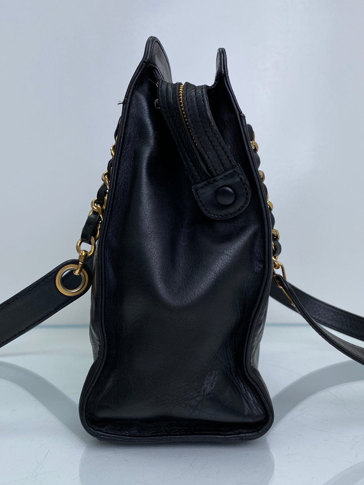 Chanel Vintage Black CC Timeless Square Tote GHW