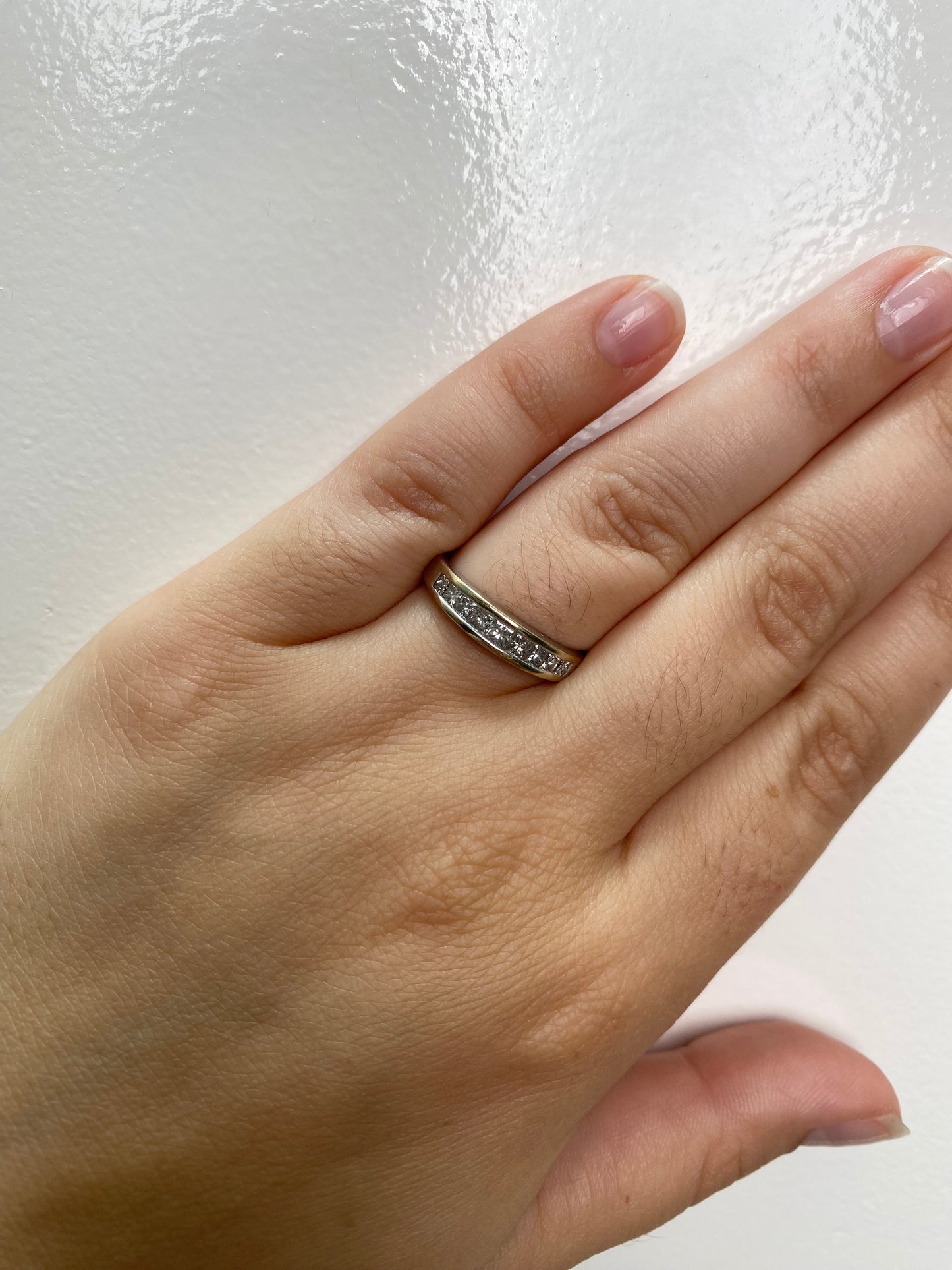 Diamond and White Gold Band