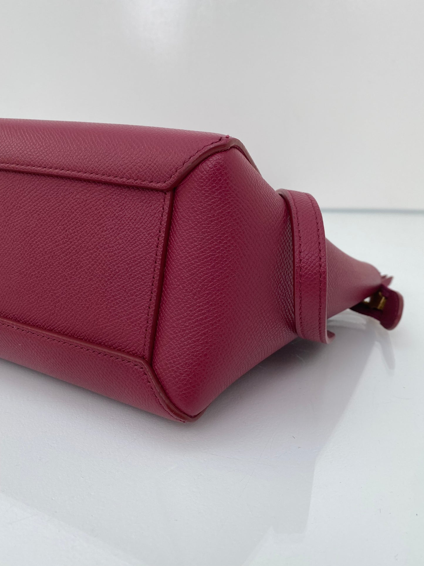 Celine Red Grained Calfskin Nano Crossbody Bag