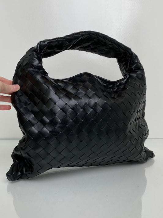 Bottega Veneta Hop Black Leather Shoulder Bag