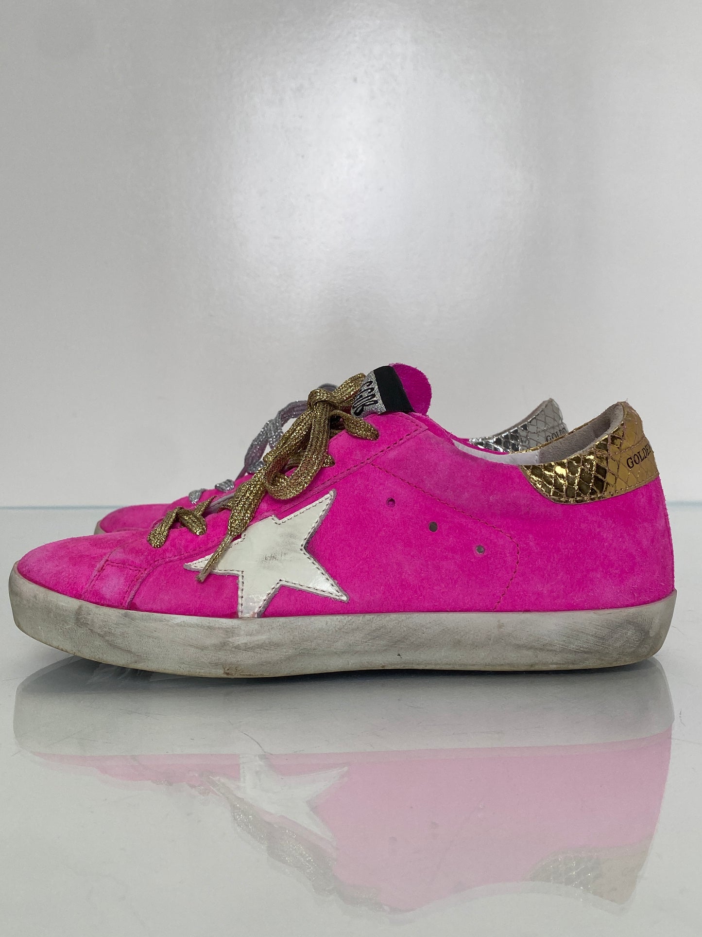 Golden Goode Hot Pink Suede Super Star Sneakers, 37