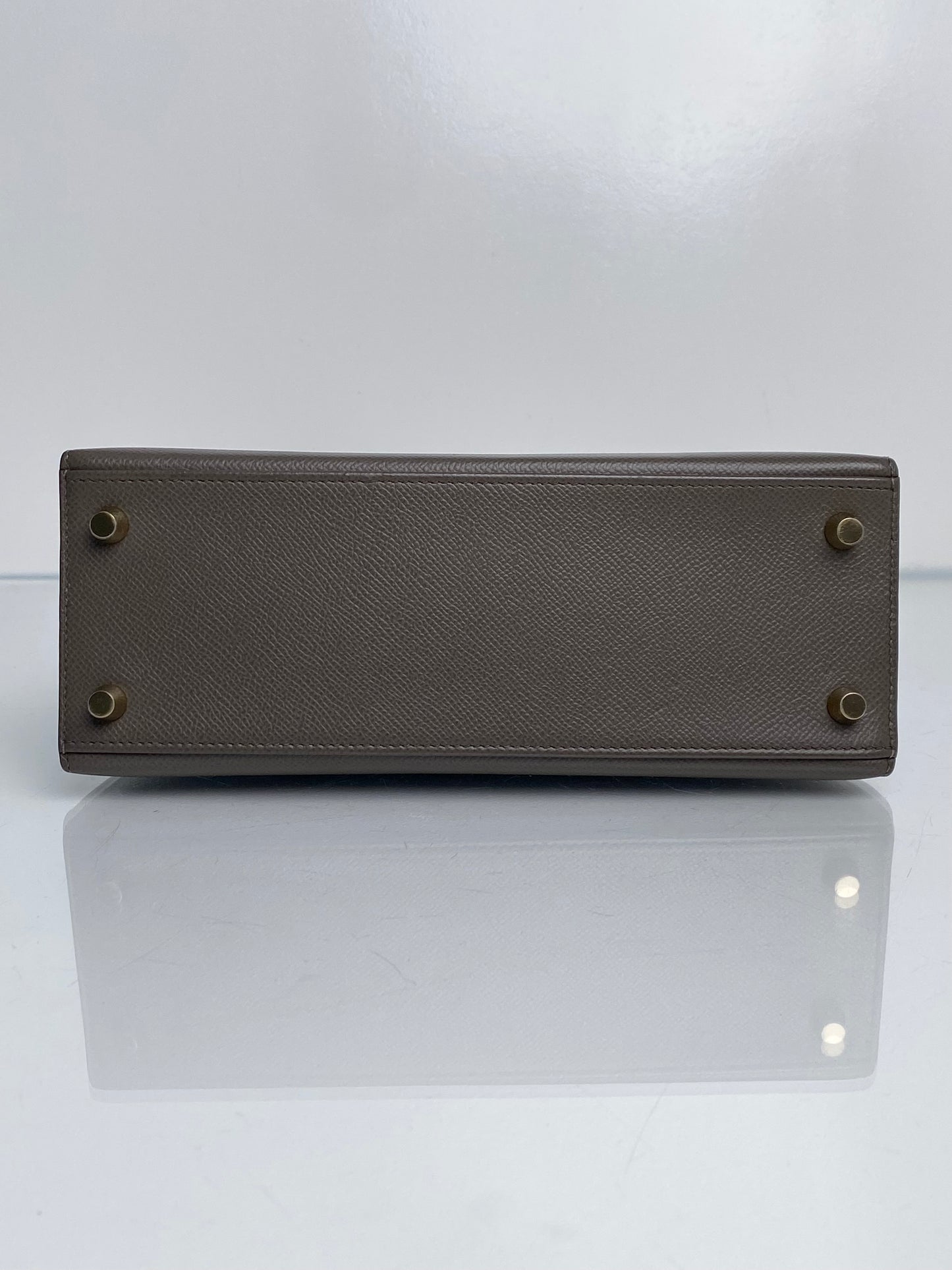 Hermes Kelly 25 Etain Epsom GHW #Y