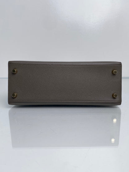 Hermes Kelly 25 Etain Epsom GHW #Y
