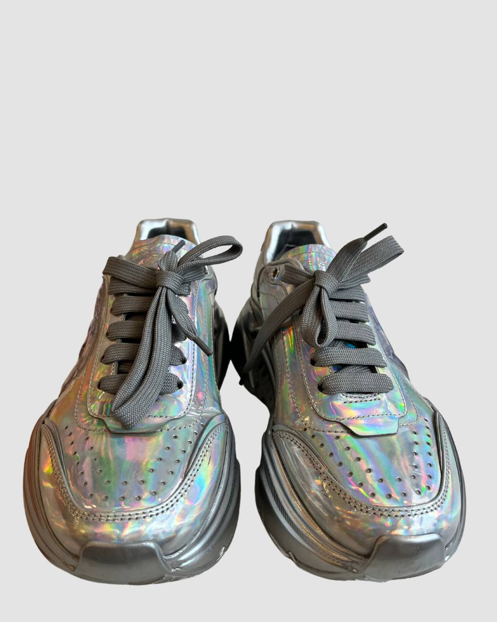 Dolce and Gabbana Holographic Leather Sneakers
