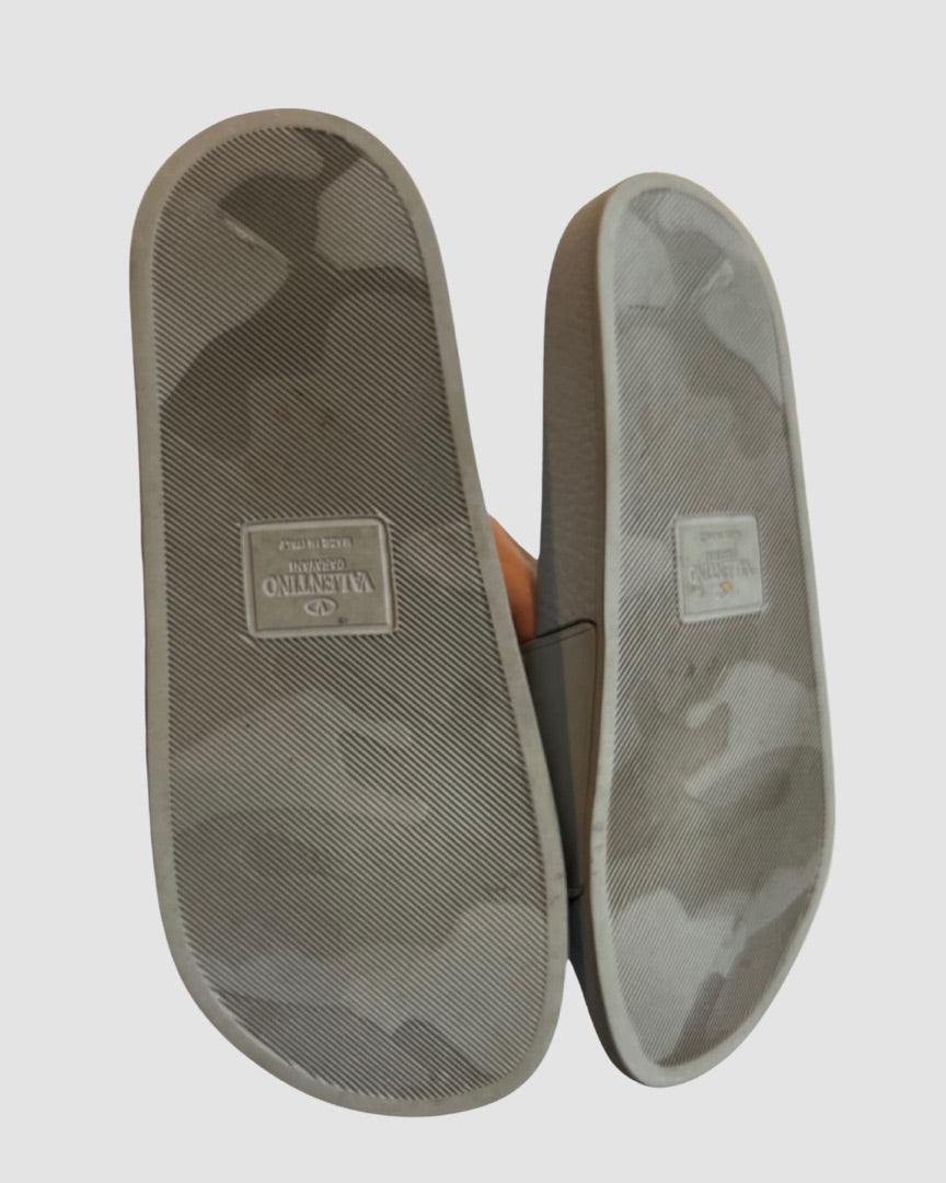 Valentino Grey Stud Rubber Sandals