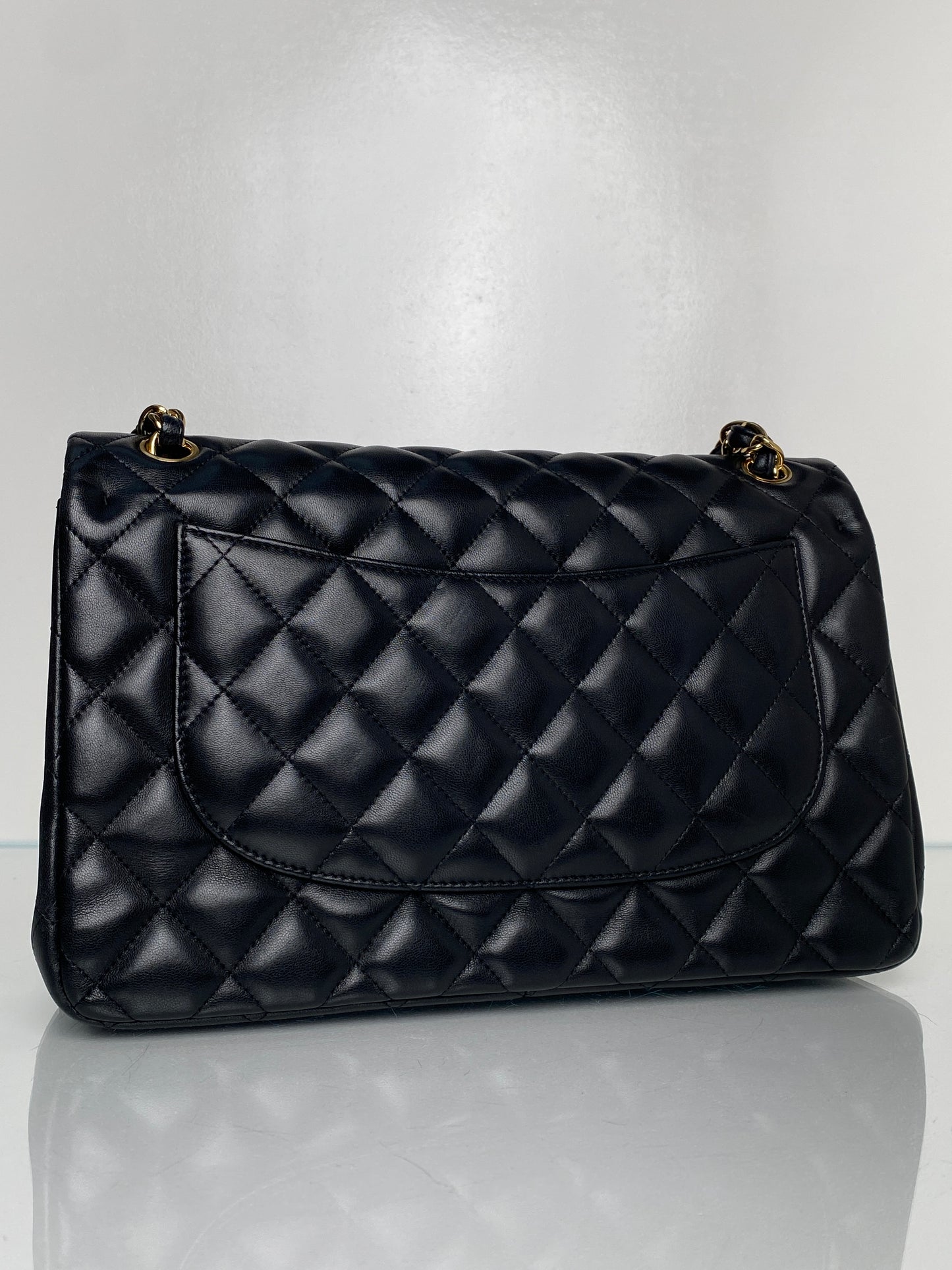Chanel Black Lambskin Classic Jumbo Double Flap Bag GHW #14