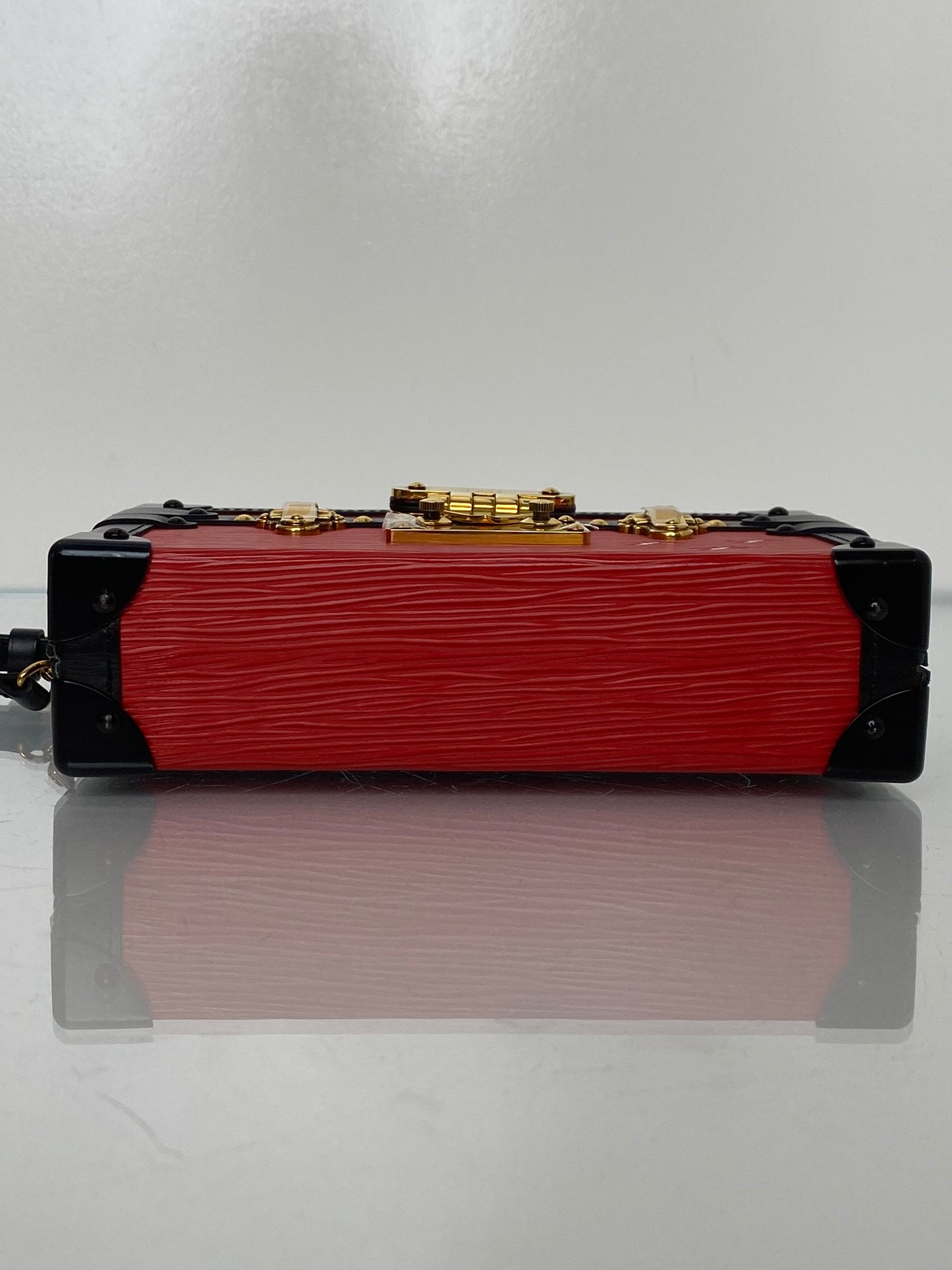 Louis Vuitton Red Epi and Black Petite Malle Trunk Crossbody Bag GHW