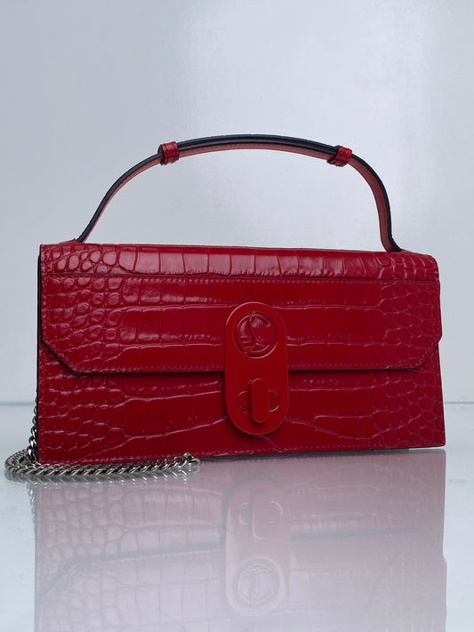 Christian Louboutin Red Elisa Baguette SHW