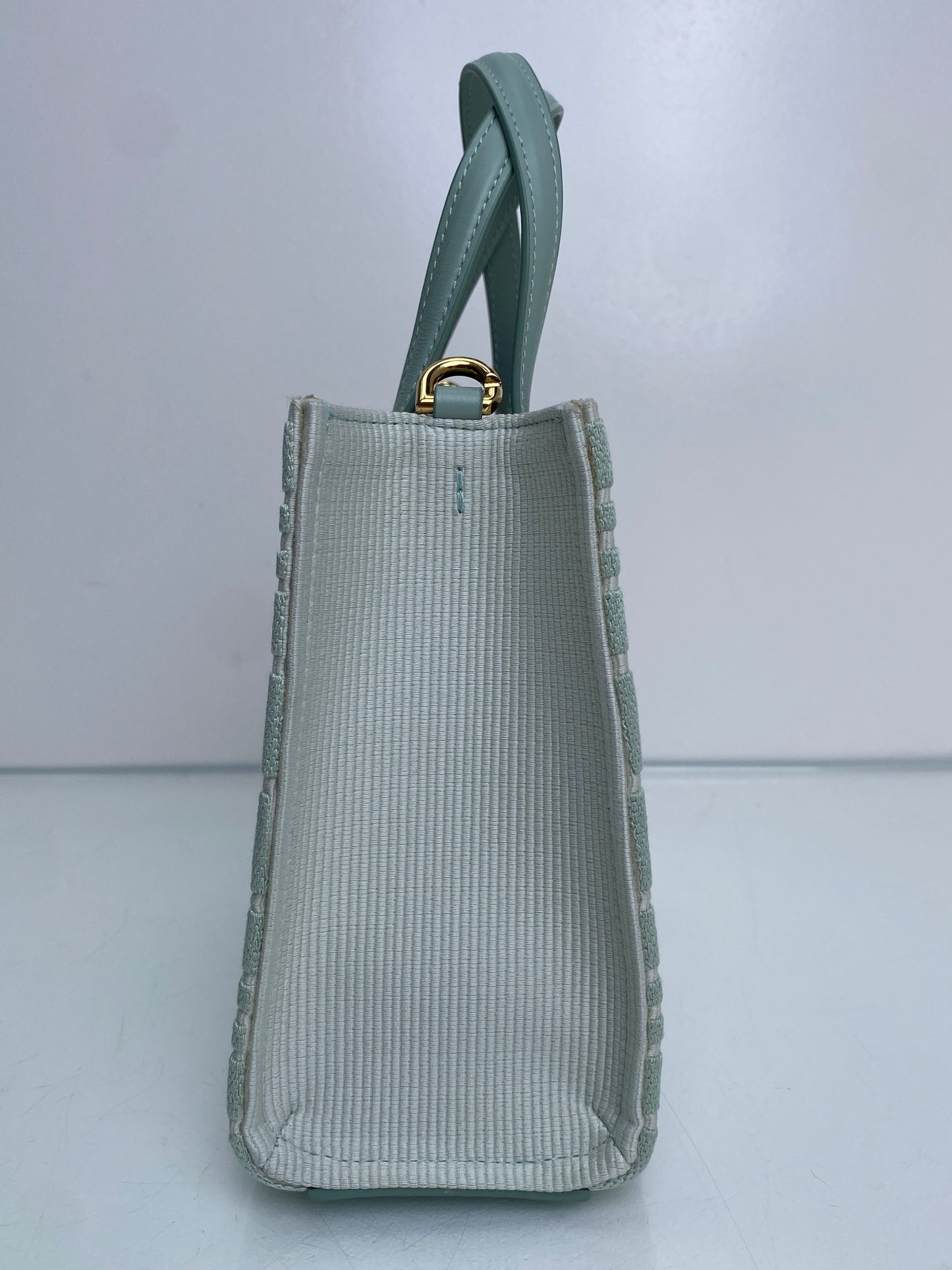 Givenchy Teal & White Logo Mini Tote Bag GHW