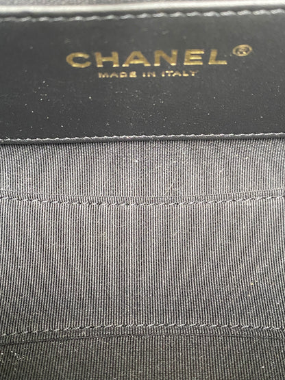 Chanel Black Small Pearl Quilted Shopping Bag GHW